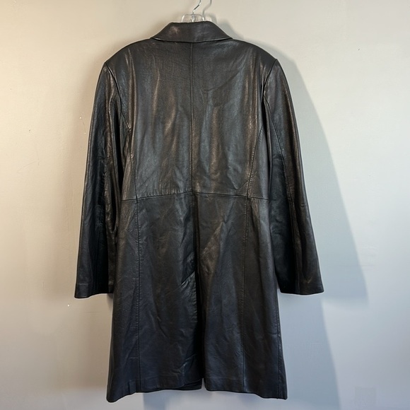 J. Percy Buttery Soft Black Leather Long Coat Size S - Picture 14 of 15